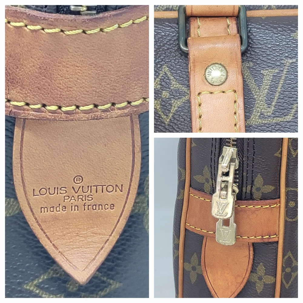 Louis Vuitton Porte Documents Voyage Monogram Canvas Briefcase Hand Bag Auth